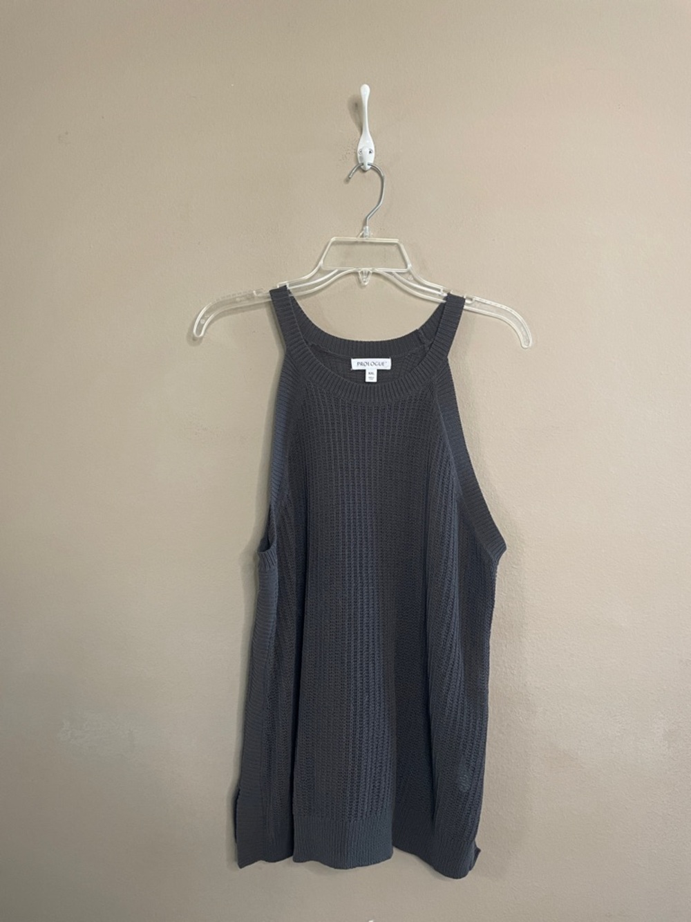 Prologue Charcoal Ribbed Knit Tank SZ XXL